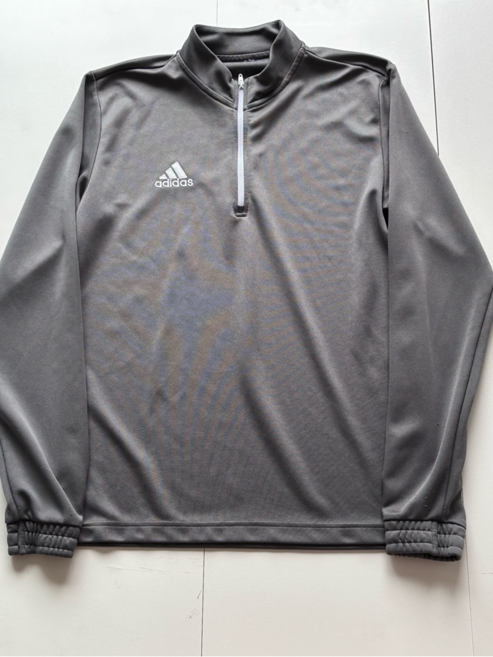 adidas Men's Gray Lightweight Quarter-Zip Shirt Jacket